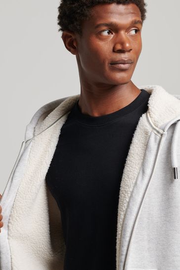 essential borg lined zip hoodie