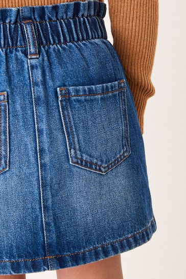 Denim paperbag waist skirt online