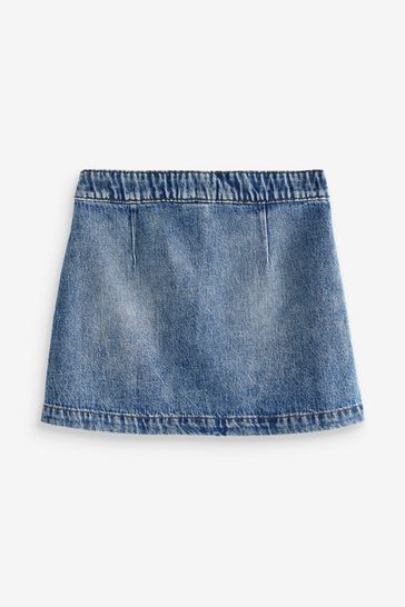 Blue denim hot sale skirt with buttons
