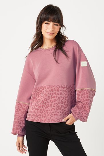Emporio Armani EA7 Pink Leopard Print Sweatshirt