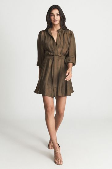 Buy Reiss Green Harriet Lace Trim Mini Dress from Next Luxembourg