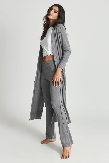 Reiss Grey Flo Flared Jersey Trousers