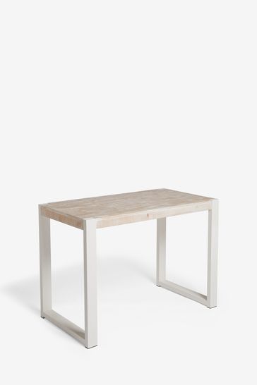 White Jefferson Pine 4 Seater Bar Dining Table