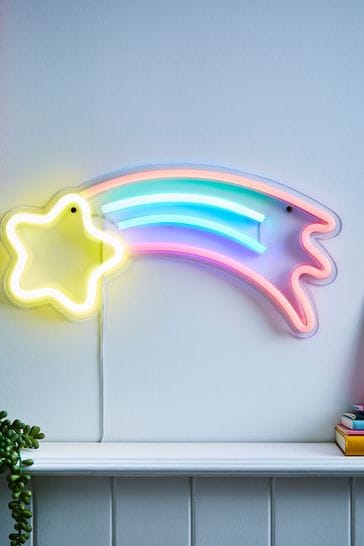 glow Yellow Neon Comet Wall Light