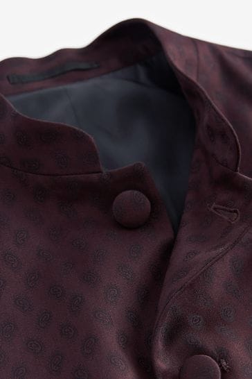Buy Burgundy Red Nehru Collar Waistcoat from Next Luxembourg