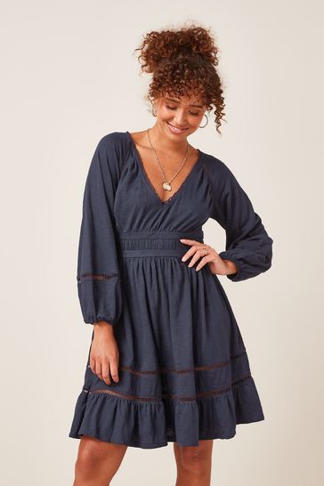 V neck store jersey dress