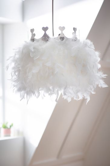 White fluffy lampshade on sale