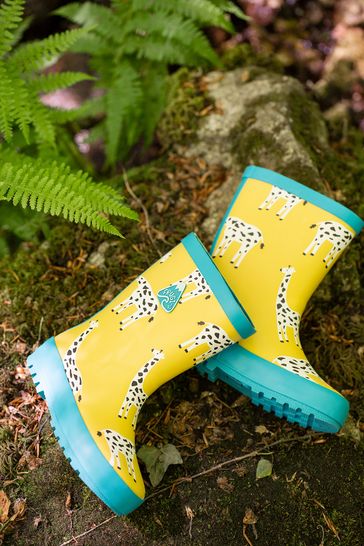 Frugi Yellow Giraffe Waterproof Wellington Boots