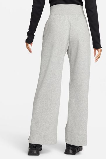 Nike mini swoosh high waisted discount wide leg joggers in grey
