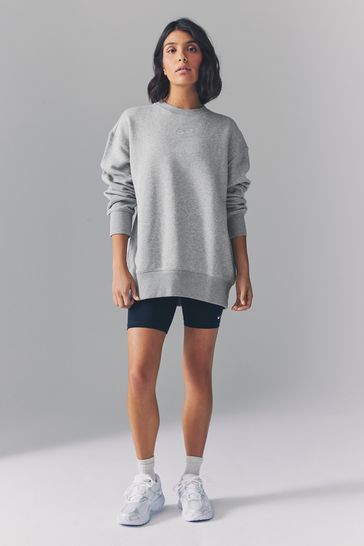 Buy Nike Dark Grey Heather Oversized Mini Swoosh Sweatshirt from Next Lithuania