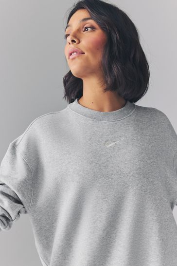 Nike mini swoosh oversized sweatshirt grey new arrivals