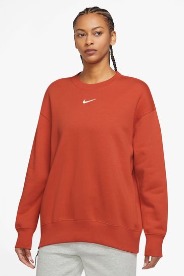 Orange Oversized Mini Swoosh Sweatshirt