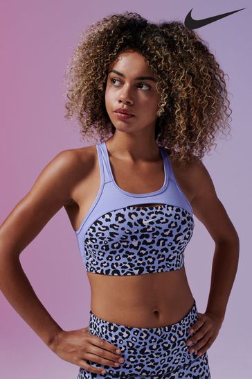 Nike Swoosh Medium Support Non Padded Sports Bra Leopard Size MEDIUM •New