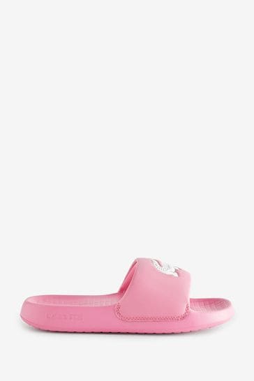 Lacoste pink slides online