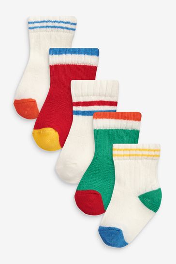 Multi 5 Pack Baby Socks (0mths-2yrs)