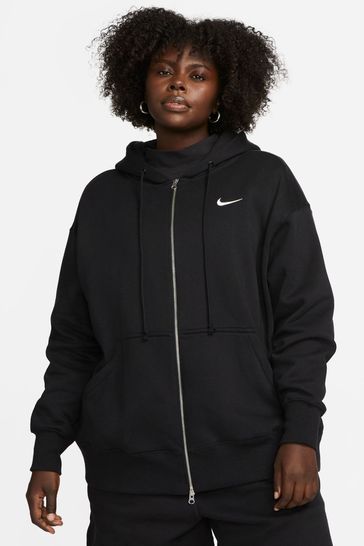 Nike trend fleece oversized crop full zip hoodi hot sale