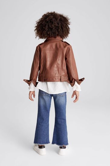 Reiss Tan Dover Junior Leather Jacket