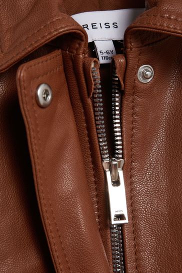 Reiss tan sales leather jacket