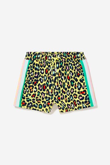 Girls Milano Cheetah Shorts in Yellow