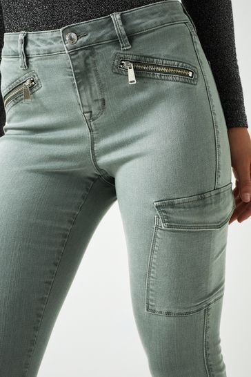 Buy Sage Green Cargo Skinny Jeans from Next Estonia