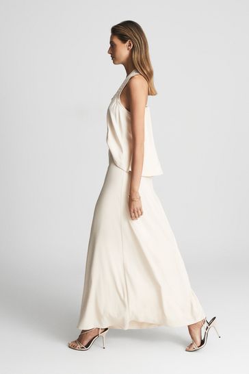 Reiss Blush Kennedy Lace Back Maxi Dress