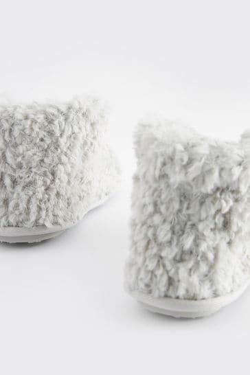 Buy Grey Recycled Faux Fur Cosy Boot Slippers from Next Luxembourg