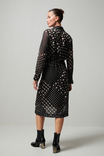 Chiffon midi shirt dress outlet