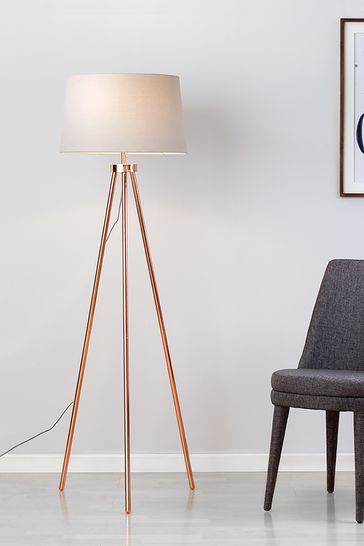 BHS Copper Tristan Tripod Floor Lamp