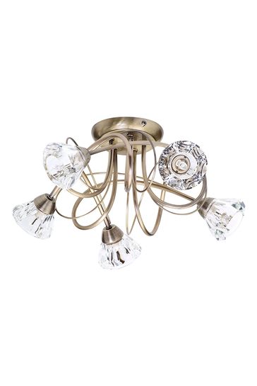 Buy BHS Brass Marianne Flush Ceiling Light from the Next UK online