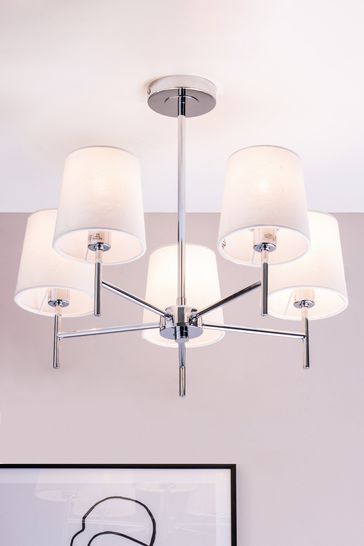 BHS Chrome Mira Semi Flush Ceiling Light