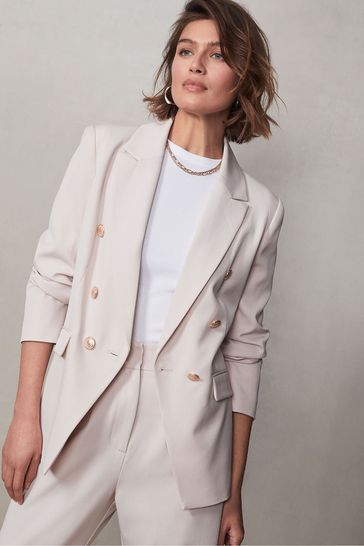 Buy Mint Velvet Pale Pink Military Blazer from Next Luxembourg