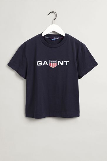 GANT Teen Girls Retro Shield Cropped T-Shirt