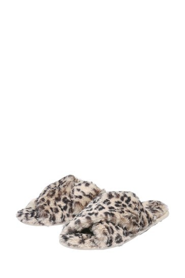 Buy M Co Faux Fur Leopard Sliders from Next Luxembourg