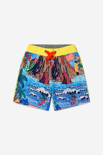 Boys Cotton Hawaii Shorts in Blue