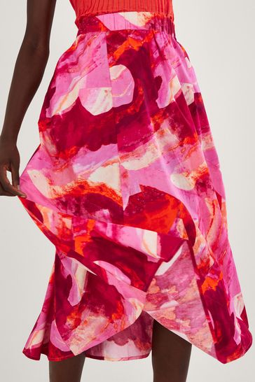 Monsoon red shop maxi skirt