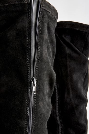 Knee high black slouch boots shop