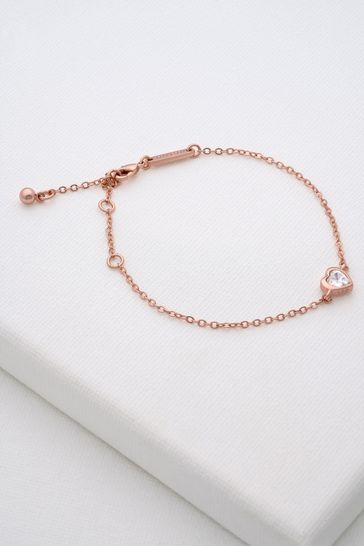 Buy Ted Baker HANSAA Gold Crystal Heart Adjustable Bracelet For