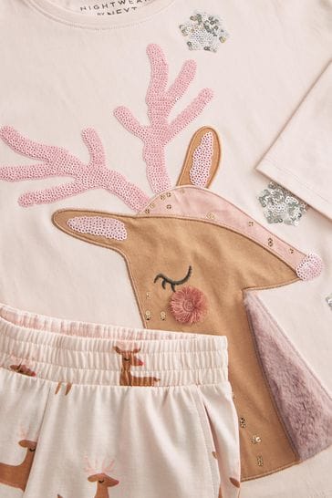 Buy Pink Reindeer Christmas Pyjamas 3 16yrs from Next Netherlands