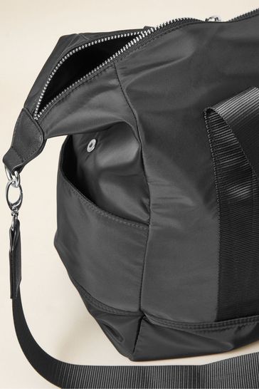 Black nylon weekender bag sales