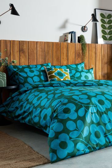 Orla Kiely Jewel Blue Stem Sprig Duvet Cover and Pillowcase Set