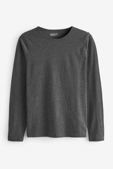 Buy Charcoal Grey The Everyday Crew Neck Long Sleeve Top from Next