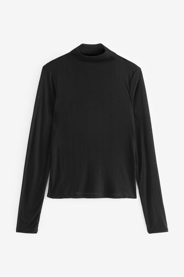 High collar top long sleeve shirt