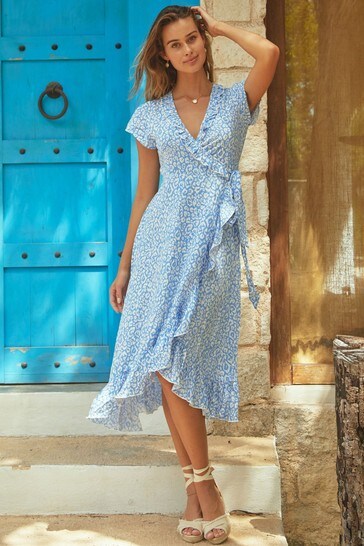 Aspiga Blue Demi Wrap Dress