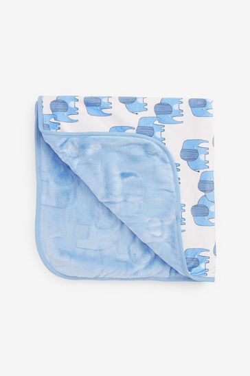 Blue Elephant Baby Fleece Blanket