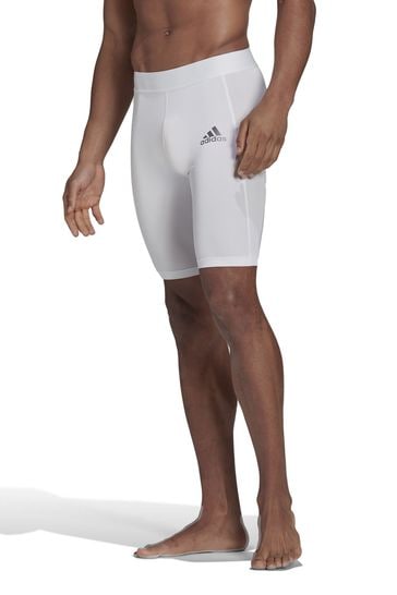 adidas White Techfit Adult Short Tights