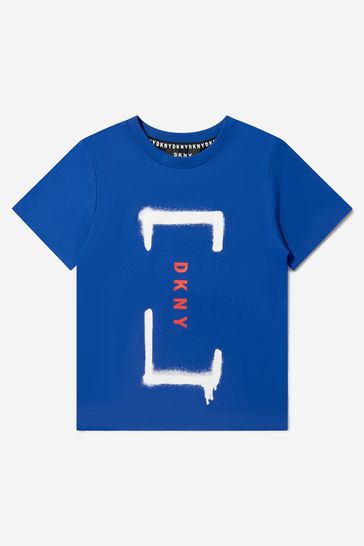 Boys Organic Cotton Logo T-Shirt in Blue