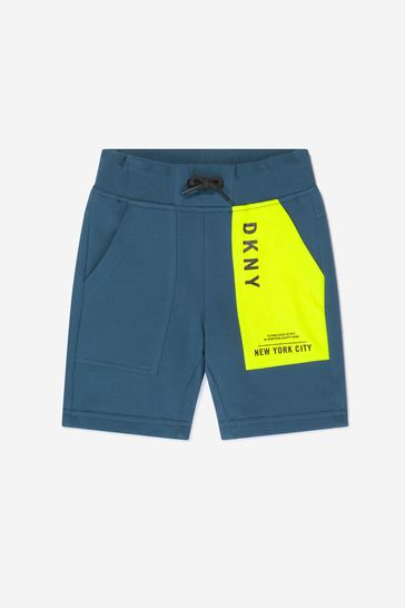 Boys Cotton French Terry Pocket Shorts in Blue