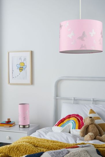 glow Pink Butterfly Pattern Table Lamp