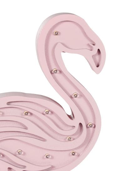 glow Pink Wooden Flamingo Table Light