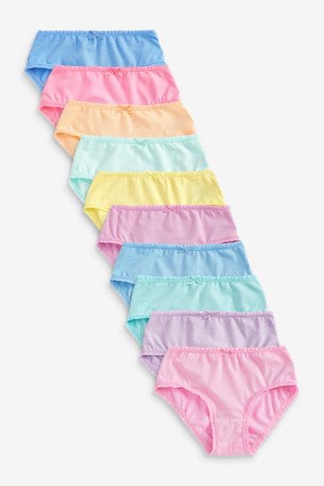 Pink/Yellow/Blue 10 Pack Briefs (1.5-16yrs)